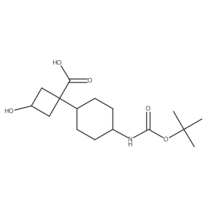 1-(4-{[(Tert-butoxy)carbonyl]amino}cyclohexyl)-3-hydroxycyclobutane-1-carboxylic acid结构式