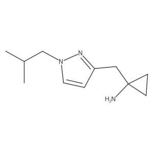 1-{[1-(2-methylpropyl)-1H-pyrazol-3-yl]methyl}cyclopropan-1-amine结构式