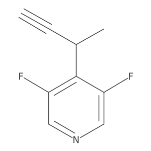 4-(But-3-yn-2-yl)-3,5-difluoropyridine结构式