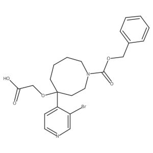2-({1-[(Benzyloxy)carbonyl]-4-(3-bromopyridin-4-yl)azocan-4-yl}oxy)acetic acid Structure