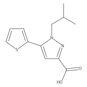 1-Isobutyl-5-(thiophen-2-yl)-1H-pyrazole-3-carboxylic acid结构式