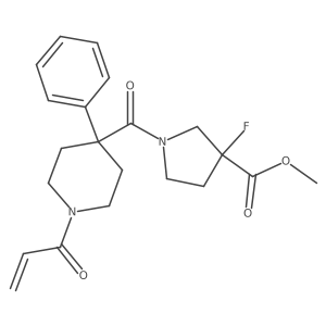 Methyl 3-fluoro-1-[4-phenyl-1-(prop-2-enoyl)piperidine-4-carbonyl]pyrrolidine-3-carboxylate结构式