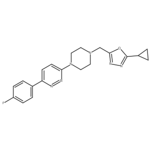 3-{4-[(5-Cyclopropyl-1,3,4-oxadiazol-2-yl)methyl]piperazin-1-yl}-6-(4-fluorophenyl)pyridazine结构式