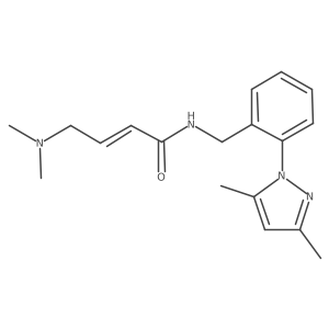(E)-4-(Dimethylamino)-N-[[2-(3,5-dimethylpyrazol-1-yl)phenyl]methyl]but-2-enamide结构式