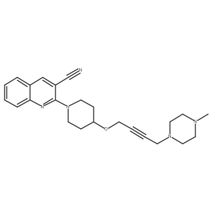 2-[4-[4-(4-Methylpiperazin-1-yl)but-2-ynoxy]piperidin-1-yl]quinoline-3-carbonitrile Structure