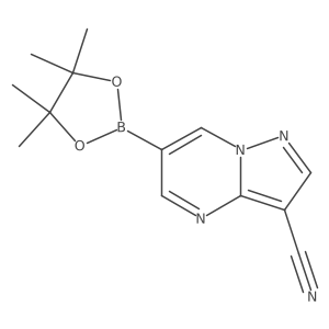 6-(4,4,5,5-Tetramethyl-1,3,2-dioxaborolan-2-yl)pyrazolo[1,5-a]pyrimidine-3-carbonitrile结构式