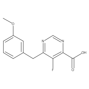 5-Fluoro-6-[(3-methoxyphenyl)methyl]pyrimidine-4-carboxylic acid结构式