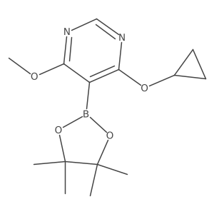 4-(Cyclopropyloxy)-6-methoxy-5-(4,4,5,5-tetramethyl-1,3,2-dioxaborolan-2-yl)pyrimidine Structure