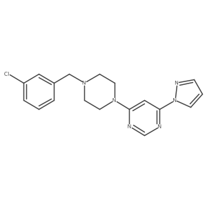 4-{4-[(3-chlorophenyl)methyl]piperazin-1-yl}-6-(1H-pyrazol-1-yl)pyrimidine结构式