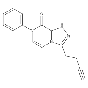 7-Phenyl-3-prop-2-ynylsulfanyl-1,8a-dihydro-[1,2,4]triazolo[4,3-a]pyrazin-8-one结构式