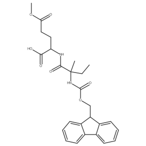 (2R)-2-[2-({[(9H-fluoren-9-yl)methoxy]carbonyl}amino)-2-methylbutanamido]-5-methoxy-5-oxopentanoic acid结构式