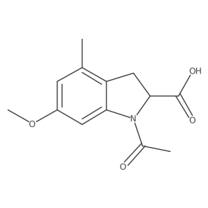 1-acetyl-6-methoxy-4-methyl-2,3-dihydro-1H-indole-2-carboxylic acid Structure