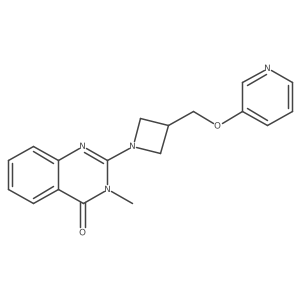 3-Methyl-2-{3-[(pyridin-3-yloxy)methyl]azetidin-1-yl}-3,4-dihydroquinazolin-4-one结构式
