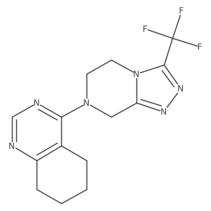4-[3-(trifluoromethyl)-5H,6H,7H,8H-[1,2,4]triazolo[4,3-a]pyrazin-7-yl]-5,6,7,8-tetrahydroquinazoline结构式