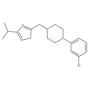 1-(3-Bromophenyl)-4-{[3-(propan-2-yl)-1,2,4-oxadiazol-5-yl]methyl}piperazine结构式