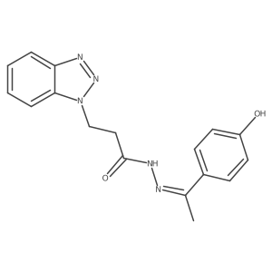 3-(1H-benzotriazol-1-yl)-N'-[(1E)-1-(4-hydroxyphenyl)ethylidene]propanehydrazide Structure