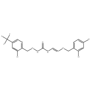 3-{[3-chloro-5-(trifluoromethyl)pyridin-2-yl]methoxy}-1-[(1Z)-{[(2,4-dichlorophenyl)methoxy]imino}methyl]urea结构式