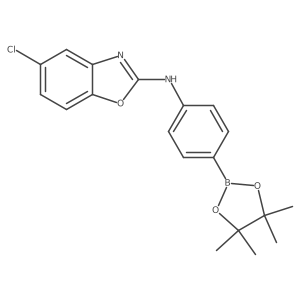 N2-[4-(4,4,5,5-tetramethyl-1,3,2-dioxaborolan-2-yl)phenyl]-5-chloro-1,3-benzoxazol-2-amine结构式