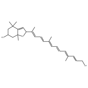 6-Benzofuranol, 2,4,5,6,7,7a-hexahydro-2-[(1E,3E,5E,7E,9E,11E)-13-hydroxy-1,5,10-trimethyl-1,3,5,7,9,11-tridecahexaenyl]-4,4,7a-trimethyl-结构式