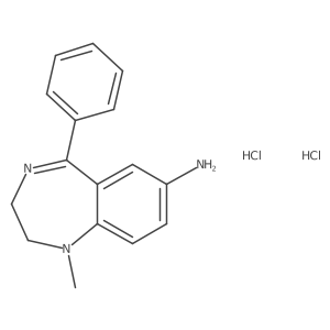 1H-1,4-Benzodiazepin-7-amine, 2,3-dihydro-1-methyl-5-phenyl-, hydrochloride (1:2)结构式