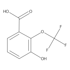 3-Hydroxy-2-(trifluoromethoxy)benzoic acid结构式