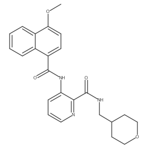 3-[(4-Methoxy-1-naphthoyl)amino]-N-(tetrahydro-2H-pyran-4-ylmethyl)pyridine-2-carboxamide结构式