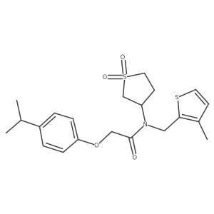N-(1,1-dioxidotetrahydrothiophen-3-yl)-N-[(3-methylthiophen-2-yl)methyl]-2-[4-(propan-2-yl)phenoxy]acetamide Structure
