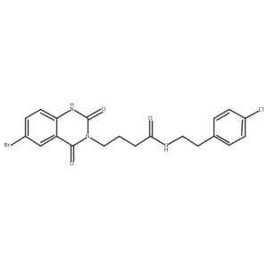 4-(6-bromo-2,4-dioxo-1,2-dihydroquinazolin-3(4H)-yl)-N-(4-chlorophenethyl)butanamide结构式