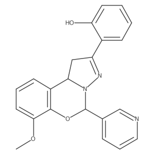 2-[7-Methoxy-5-(pyridin-3-yl)-1,10b-dihydropyrazolo[1,5-c][1,3]benzoxazin-2-yl]phenol结构式
