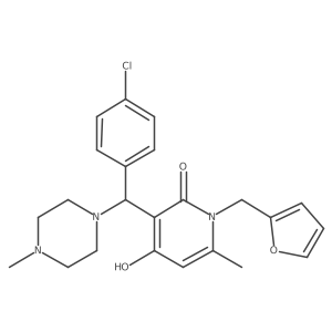3-((4-chlorophenyl)(4-methylpiperazin-1-yl)methyl)-1-(furan-2-ylmethyl)-4-hydroxy-6-methylpyridin-2(1H)-one Structure