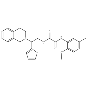 N1-(2-(3,4-dihydroisoquinolin-2(1H)-yl)-2-(thiophen-2-yl)ethyl)-N2-(2-methoxy-5-methylphenyl)oxalamide Structure