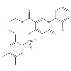 Ethyl 1-(2-chlorophenyl)-4-(((2-methoxy-4,5-dimethylphenyl)sulfonyl)oxy)-6-oxo-1,6-dihydropyridazine-3-carboxylate Structure