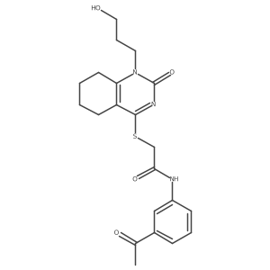 N-(3-acetylphenyl)-2-((1-(3-hydroxypropyl)-2-oxo-1,2,5,6,7,8-hexahydroquinazolin-4-yl)thio)acetamide Structure