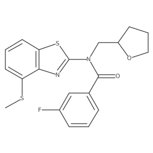 3-fluoro-N-(4-(methylthio)benzo[d]thiazol-2-yl)-N-((tetrahydrofuran-2-yl)methyl)benzamide Structure