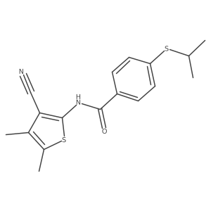 N-(3-cyano-4,5-dimethylthiophen-2-yl)-4-(isopropylthio)benzamide结构式