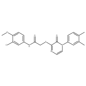 N-(3-chloro-4-methoxyphenyl)-2-((4-(3,4-dimethylphenyl)-3-oxo-3,4-dihydropyrazin-2-yl)thio)acetamide结构式