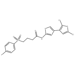 N-(4-(2,5-dichlorothiophen-3-yl)thiazol-2-yl)-4-((4-fluorophenyl)sulfonyl)butanamide Structure