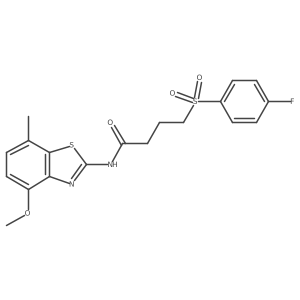 4-((4-fluorophenyl)sulfonyl)-N-(4-methoxy-7-methylbenzo[d]thiazol-2-yl)butanamide Structure