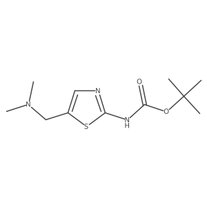 Tert-butyl 5-((dimethylamino)methyl)thiazol-2-ylcarbamate结构式