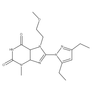 8-(3,5-Diethylpyrazol-1-yl)-7-(2-methoxyethyl)-3-methyl-4,5-dihydropurine-2,6-dione结构式