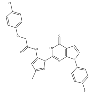 2-(4-chlorophenoxy)-N-(1-(1-(4-fluorophenyl)-4-oxo-4,5-dihydro-1H-pyrazolo[3,4-d]pyrimidin-6-yl)-3-methyl-1H-pyrazol-5-yl)acetamide Structure