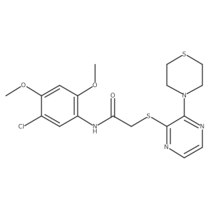 N-(5-chloro-2,4-dimethoxyphenyl)-2-{[3-(thiomorpholin-4-yl)pyrazin-2-yl]sulfanyl}acetamide Structure