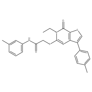 2-{[3-ethyl-7-(4-methylphenyl)-4-oxo-3H,4H-thieno[3,2-d]pyrimidin-2-yl]sulfanyl}-N-(3-methylphenyl)acetamide结构式