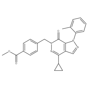 methyl 4-((4-cyclopropyl-7-oxo-1-(o-tolyl)-1H-pyrazolo[3,4-d]pyridazin-6(7H)-yl)methyl)benzoate结构式