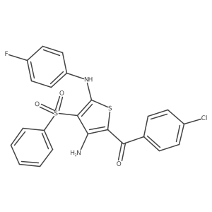 3-(benzenesulfonyl)-5-(4-chlorobenzoyl)-N2-(4-fluorophenyl)thiophene-2,4-diamine Structure