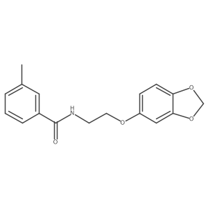 N-(2-(benzo[d][1,3]dioxol-5-yloxy)ethyl)-3-methylbenzamide结构式