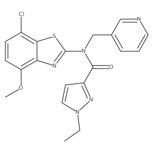 N-(7-chloro-4-methoxybenzo[d]thiazol-2-yl)-1-ethyl-N-(pyridin-3-ylmethyl)-1H-pyrazole-3-carboxamide结构式