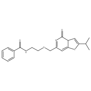 N-[2-[(4-oxo-6-propan-2-yl-4aH-thieno[2,3-d]pyrimidin-2-yl)methylsulfanyl]ethyl]pyridine-3-carboxamide结构式