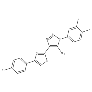 4-[4-(4-chlorophenyl)-1,3-thiazol-2-yl]-1-(3,4-dimethylphenyl)-1H-1,2,3-triazol-5-amine结构式