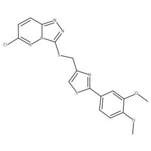 COc1ccc(-c2nc(CSc3nnc4ccc(Cl)nn34)cs2)cc1OC结构式